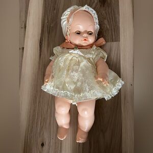 Vintage 1971 Horseman Dolls 15” Baby Doll Sleepy Eyes Blonde Hair